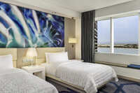 Spacious guest room with essentials