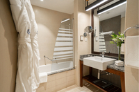 Balcony, sofa bed, partial views.