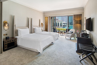 Luxurious room with fountain views.