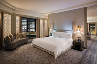 Grand suite with Arabian opulence.