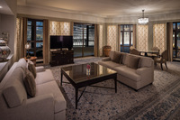 Grand suite with Arabian opulence.