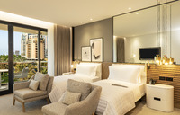 Modern room with panoramic views.