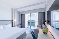 King size bed, private balcony, and front sea view