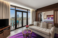 Large private balcony & separate living room.
