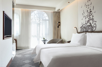 Deluxe room, twin bed, Burj view.
