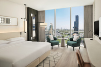 Spacious king room with amenities
