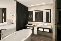 Spacious twin room with amenities