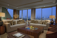 Suite with master bedroom and living room.