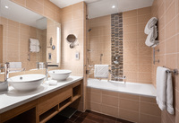 Modern amenities with comfortable bedding.