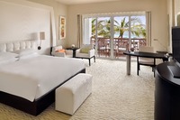 Elegant lagoon-view balcony room.