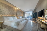 King-size bed, high-speed internet, balcony, city.