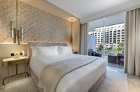 King-size bed, high-speed internet, balcony, city.