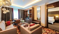 Spacious suite with separate areas.