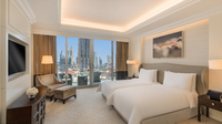 Spacious suite with city views.