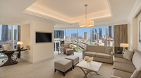 Spacious suite with city views.