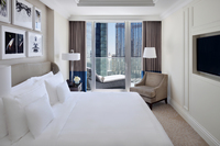 Spacious suite with city views.
