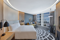 Stylish room with Burj Khalifa views.