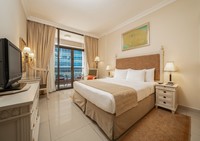 Generously sized apartment equipped for comfort.