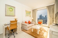 Generously sized apartment equipped for comfort.