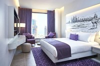 Spacious suite with city views.