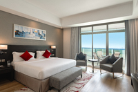 Spacious room with racecourse views.