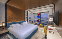 Dubai view, spacious luxury room.