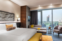 Elegant room with stunning balcony views.