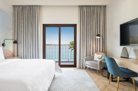 Spacious suite with ocean view.