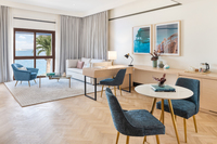 Spacious suite with ocean view.
