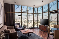 Corner windows, city views, second bathroom.