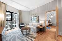 Spacious one-bedroom apartment with balcony.