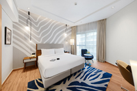 Spacious one-bedroom apartment with kitchen.      