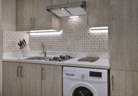 Comfortable room with fully equipped kitchenette.