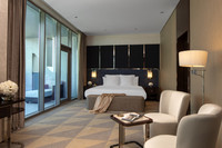 King bed, Burj view, spacious living.