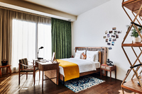 Urban-inspired, playful, cozy retreat.