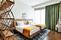 Twin Beds, Urban-inspired, playful, cozy retreat.
