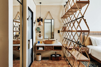 Urban-inspired, playful, cozy retreat.