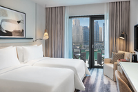 Vibrant Deluxe Room, stunning Marina views.