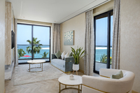 Ocean-view suite, spacious balcony, VIP amenities