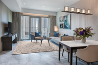 Spacious suite with balcony.