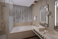 Elegant rooms with city or creek views.