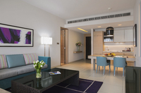 Spacious one-bedroom suite with kitchenette.