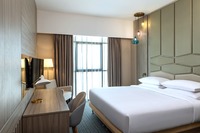 Contemporary feature and dainty decor.