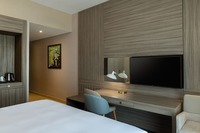 Contemporary feature and dainty decor.