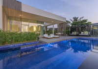 Private pool, beach access, luxury.