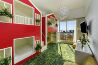 Family suite with kids' amenities.