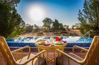 Secluded tented villas with pool.
