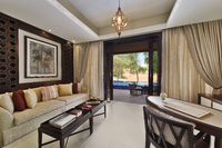 Desert-view villas with private pool.
