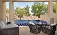 Desert-view villas with private pool.